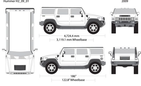 2009 Hummer H2 V01 Vehicle Wrap Template