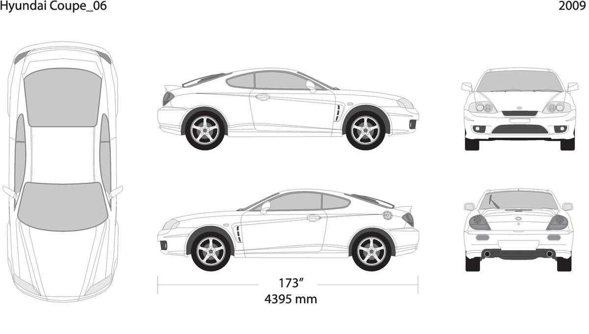 2009 Hyundai Coupe Vehicle Wrap Template