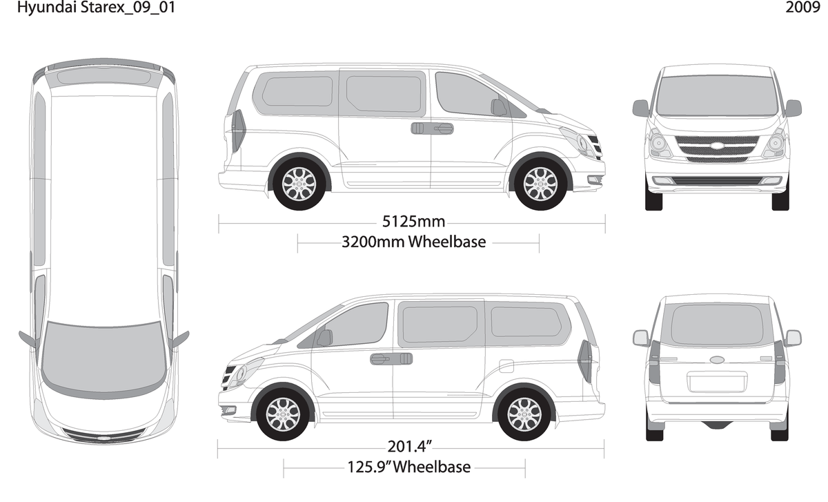 2009 Hyundai Starex V01 Vehicle Wrap Template