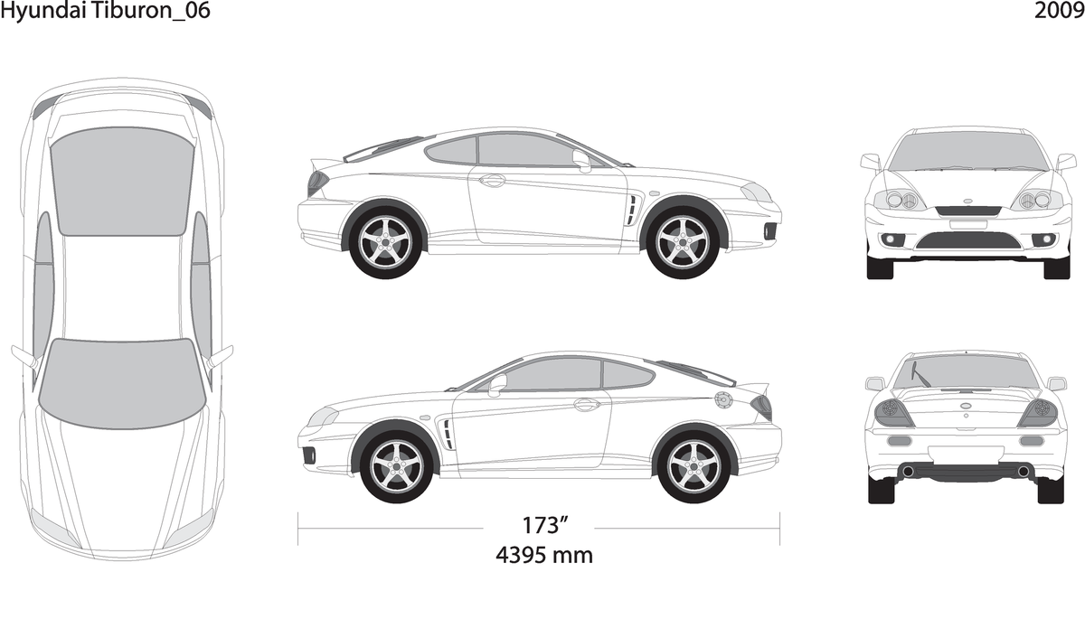 2009 Hyundai Tiburon V06 Vehicle Wrap Template