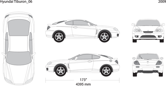 2009 Hyundai Tiburon V06 Vehicle Wrap Template