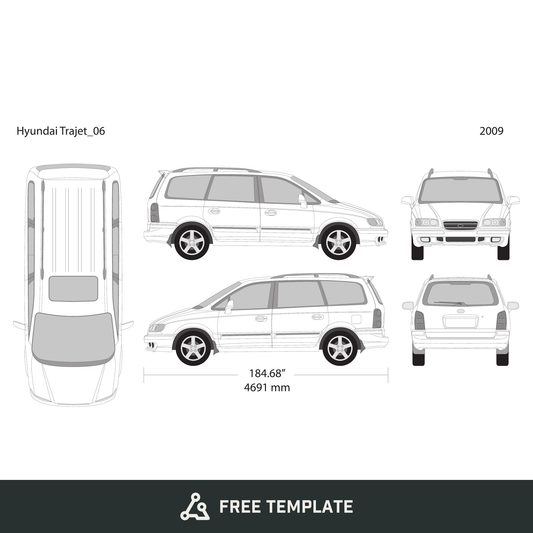 2009 Hyundai Trajet free vector vehicle wrap template - GravBase