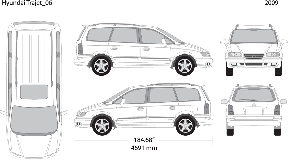 2009 Hyundai Trajet V06 Vehicle Wrap Template