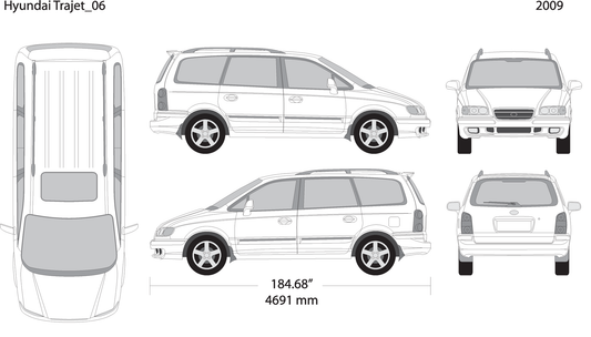 2009 Hyundai Trajet V06 Vehicle Wrap Template