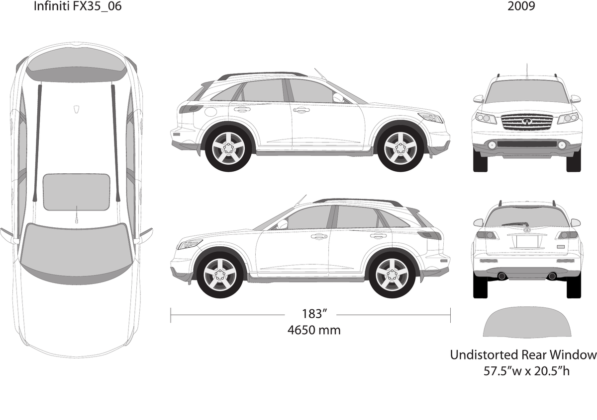 2009 Infiniti FX 35 vector wrap template, Design-Ready PDF - GravBase