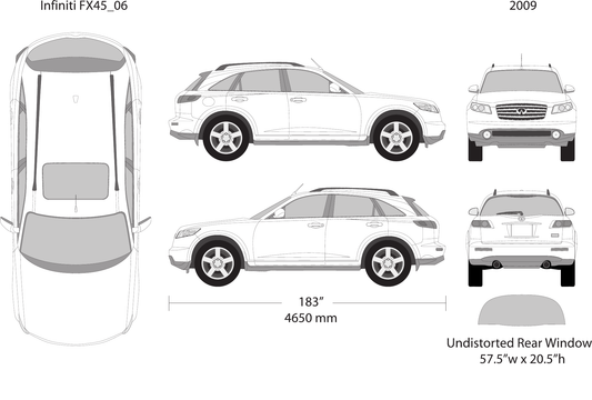 2009 Infiniti FX 45 vector wrap template, Design-Ready PDF - GravBase