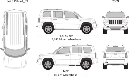 2009 Jeep Patriot Vector Wrap Template - GravBase