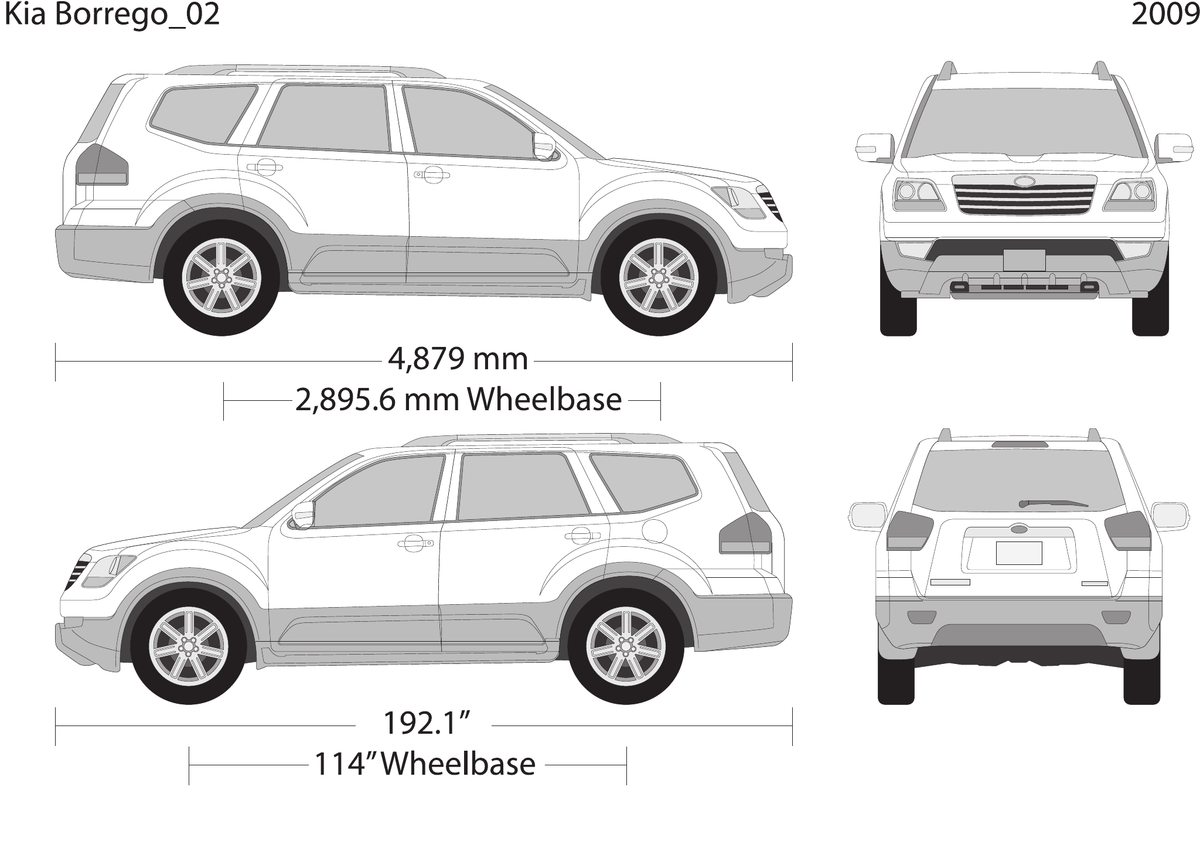 2009 Kia Borrego vector wrap template, Design-Ready PDF - GravBase