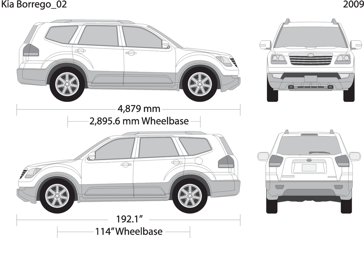 2009 Kia Borrego V02 Vehicle Wrap Template