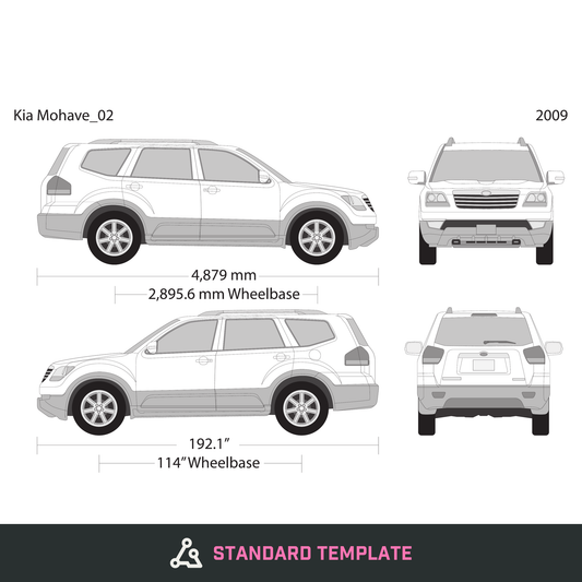2009 Kia Mohave vector wrap template, Design-Ready PDF - GravBase