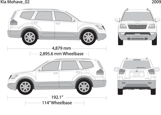 2009 Kia Mohave V02 Vehicle Wrap Template