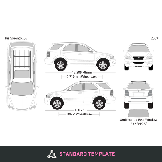 2009 Kia Sorento vector wrap template, Design-Ready PDF - GravBase