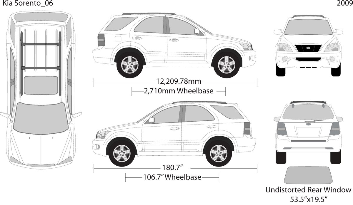 2009 Kia Sorento vector wrap template, Design-Ready PDF - GravBase