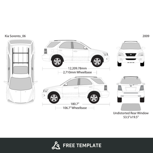 2009 Kia Sorento free vector vehicle wrap template - GravBase