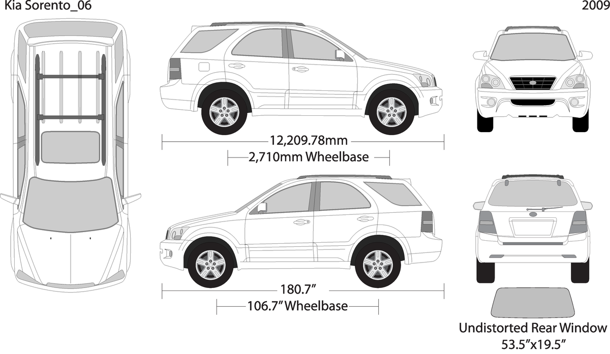 2009 Kia Sorento V09 Vehicle Wrap Template
