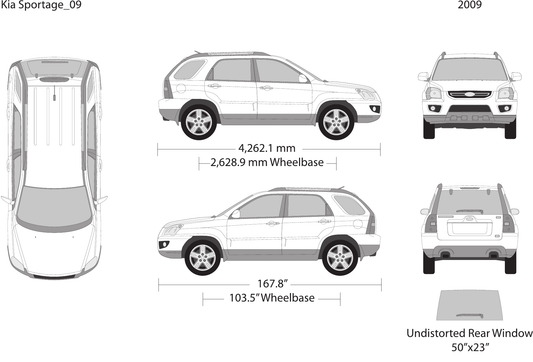 2009 Kia Sportage Vector Wrap Template - GravBase