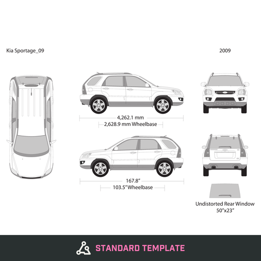2009 Kia Sportage vector wrap template, Design-Ready PDF - GravBase