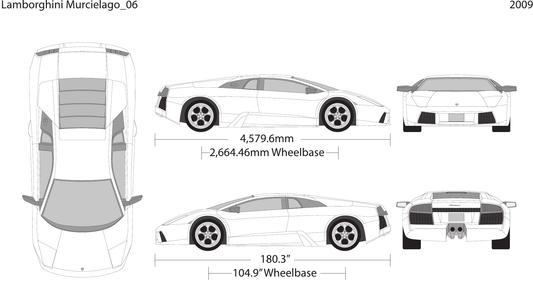 2009 Lamborghini Murcielago vector wrap template, Design-Ready PDF - GravBase