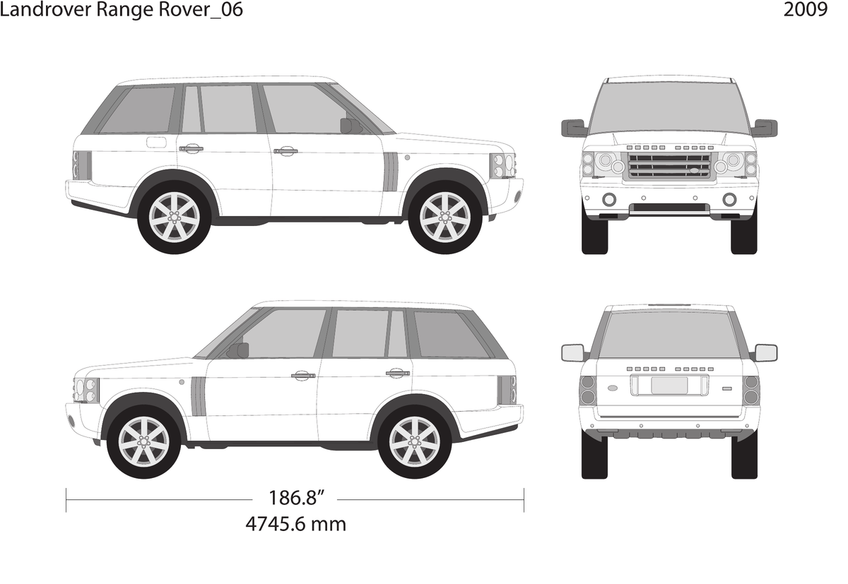 2009 Land Rover Range Rover vector wrap template, Design-Ready PDF - GravBase