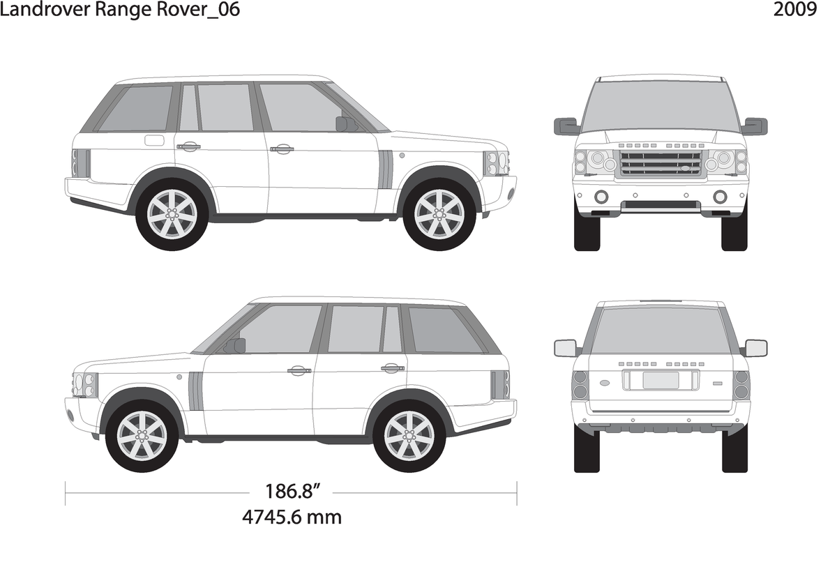 2009 Land Rover Range Rover V06 Vehicle Wrap Template