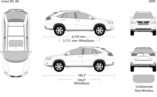 2009 Lexus RX vector wrap template, Design-Ready PDF - GravBase