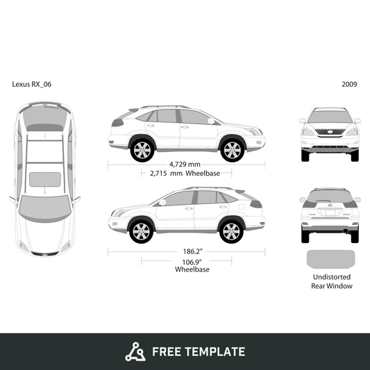 2009 Lexus RX free vector vehicle wrap template - GravBase