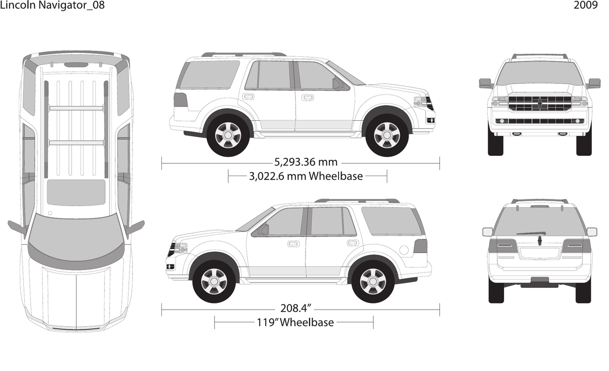 2009 Lincoln Navigator vector wrap template V08, Design-Ready PDF - GravBase