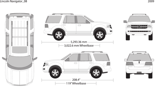 2009 Lincoln Navigator vector wrap template V08, Design-Ready PDF - GravBase