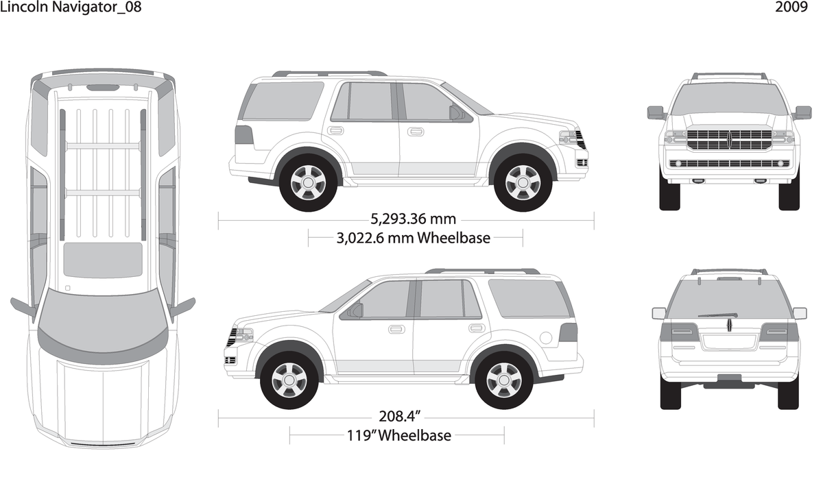 2009 Lincoln Navigator V08 Vehicle Wrap Template