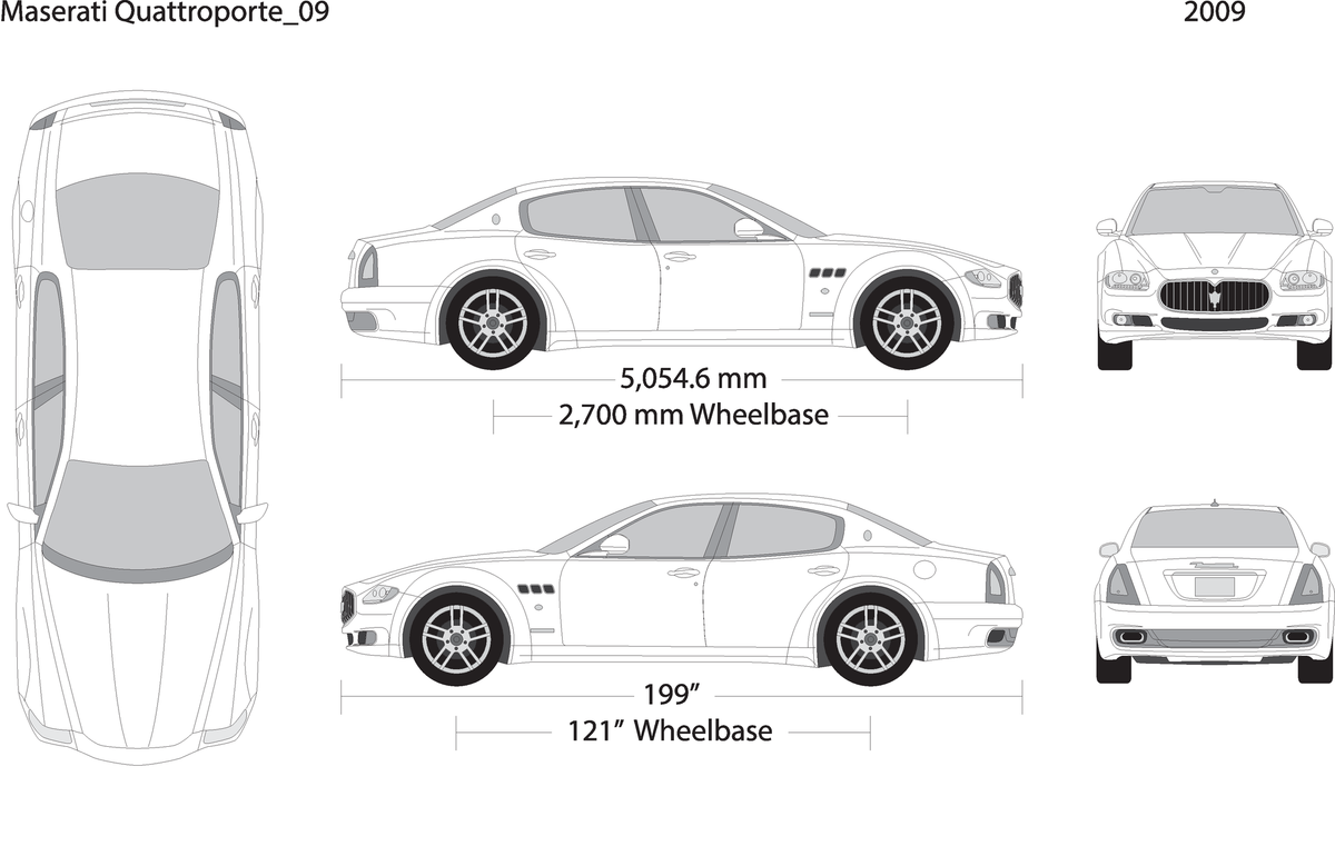 2009 Maserati Quattroporte V09 Vehicle Wrap Template