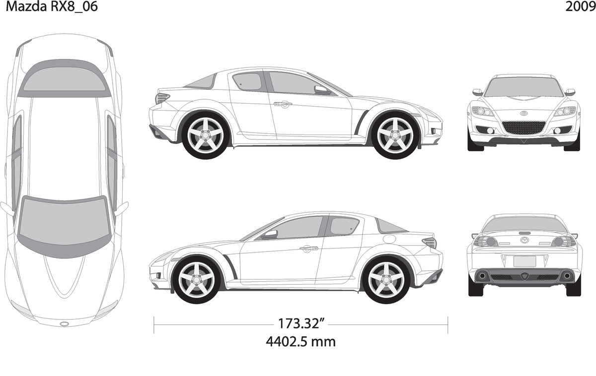 2009 Mazda Rx8 V06 Vehicle Wrap Template