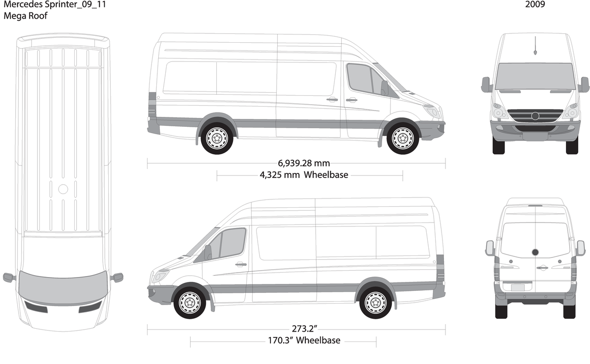 2009 Mercedes Sprinter V11 Vehicle Wrap Template