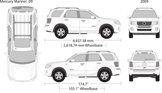 2009 Mercury Mariner vector wrap template, Design-Ready PDF - GravBase