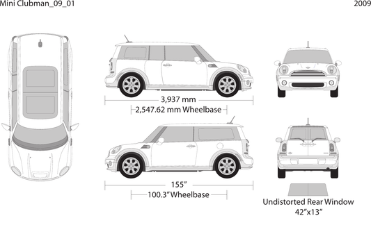 2009 Mini Cooper Mini Clubman Vector Wrap Template - GravBase