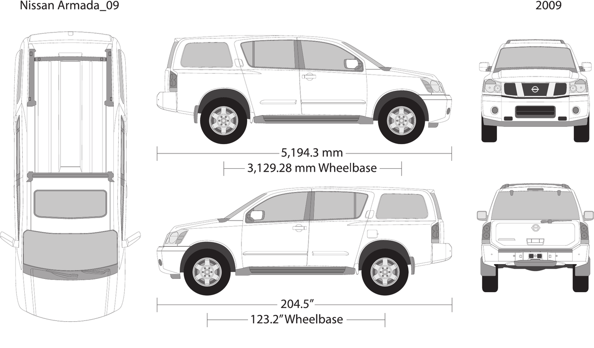 2009 Nissan Armada vector wrap template, Design-Ready PDF - GravBase