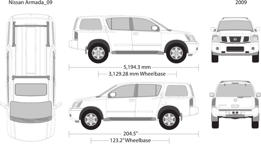2009 Nissan Armada vector wrap template, Design-Ready PDF - GravBase