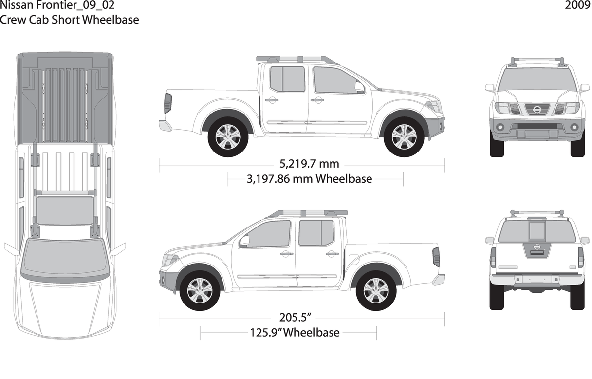 2009 Nissan Frontier Front V02 Vehicle Wrap Template