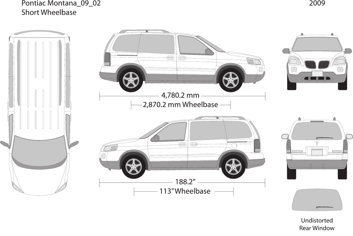 2009 Pontiac Montana vector wrap template, Design-Ready PDF - GravBase