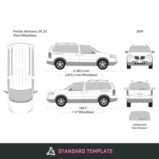 2009 Pontiac Montana vector wrap template, Design-Ready PDF - GravBase
