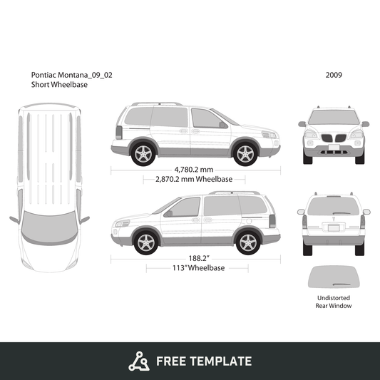 2009 Pontiac Montana free vector vehicle wrap template - GravBase