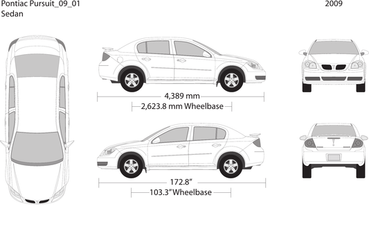 2009 Pontiac Pursuit vector wrap template, Design-Ready PDF - GravBase