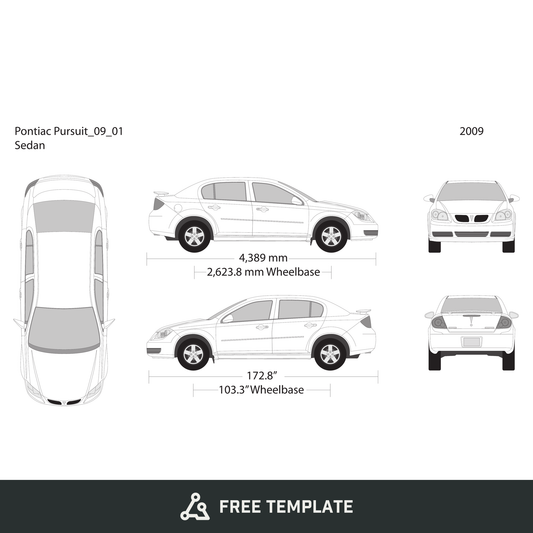2009 Pontiac Pursuit free vector vehicle wrap template - GravBase