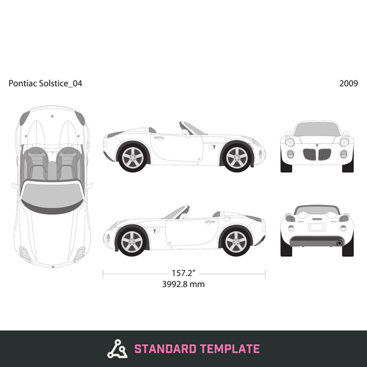 2009 Pontiac Solstice vector wrap template, Design-Ready PDF - GravBase