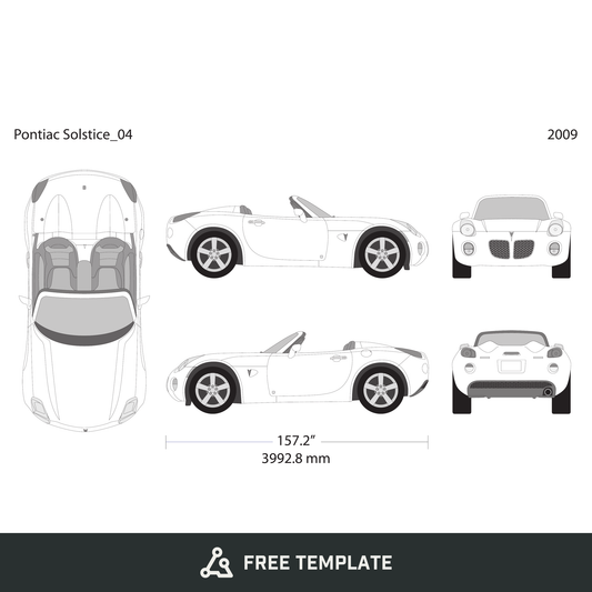 2009 Pontiac Solstice free vector vehicle wrap template - GravBase