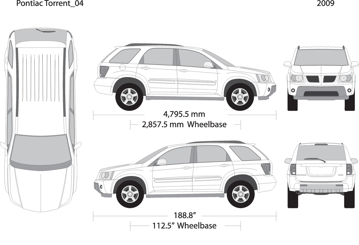 2009 Pontiac Torrent V04 Vehicle Wrap Template
