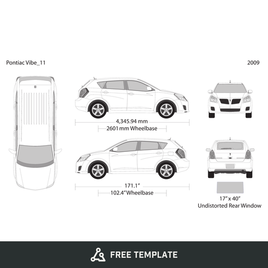 2009 Pontiac Vibe free vector vehicle wrap template - GravBase