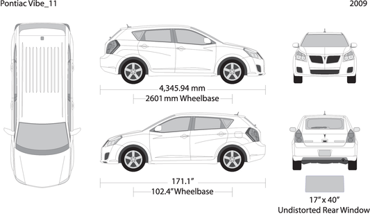 2009 Pontiac Vibe V11 Vehicle Wrap Template