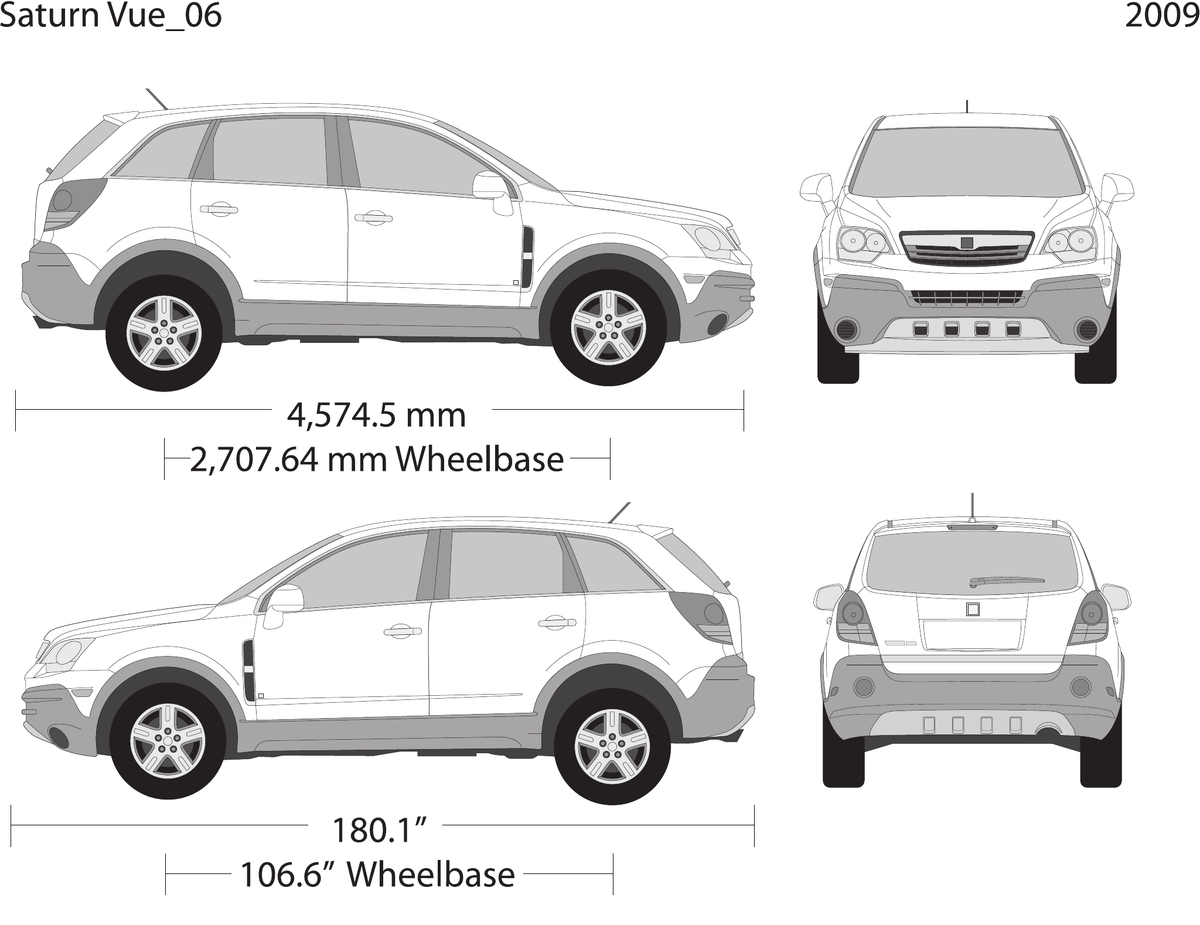 2009 Saturn Vue Vector Wrap Template - GravBase