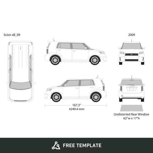 2009 Scion Xb free vector vehicle wrap template - GravBase