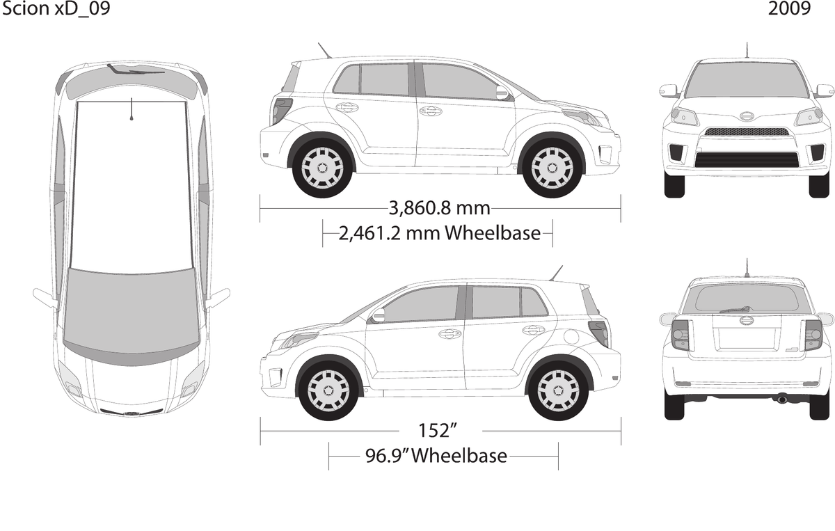 2009 Scion Xd Vector Wrap Template - GravBase